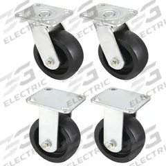 APPROVED VENDOR Plate Caster: Rigid/Swivel, No Brake, Polypropylene, 4 in Wheel Dia, 2 in Wheel Wd (MPN 31AR68). Key specifications — Wheel Bearing Type: Roller; Wheel/Tread Color: Black; Brand: APPROVED VENDOR; Caster Type: Swivel.