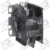 EATON Definite Purpose Magnetic Contactor: 1 Poles, 24V AC, 40 A, Non-Reversing (MPN C25ANB140T). Key specifications — Brand: EATON; Coil Voltage: 24V AC; Contactor Style: HVACR Definite Purpose Contactor; Frame Size: A; Terminal Connection Type: Quick-Disconnect Terminals; Maximum Voltage Rating: 690V AC; Series: C25 Series; Phase: Single.