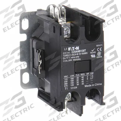 EATON Definite Purpose Magnetic Contactor: 1 Poles, 24V AC, 40 A - Non-Reversing Definite Purpose Contactors
