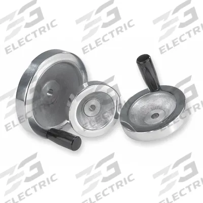 KIPP Hand Wheel: Solid, Revolving Handle, Aluminum, 5/8 in Bore, 140 mm Dia - Solid Hand Wheels with Revolving Handle