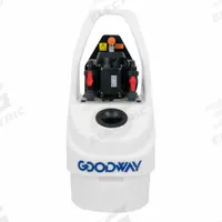GOODWAY Descaling System: 15 gal, 21 gpm Max, 3/4 hp, 230V AC, 3/4 in Male GHT, 10 ft Hose (MPN GDS-C92A-FWF). Key specifications — Voltage: 230V AC; Brand: GOODWAY; Flow Reversing: Instant Flow Reversal.
