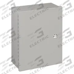 WIEGMANN Enclosure: Steel, 8 in x 6 in x 6 in, NEMA 1, Solid Cover, Hinged, Painted (MPN N1C060806). Key specifications — Brand: WIEGMANN; Closure Method: 1/4-Turn Latch; Knockouts: Not Included.