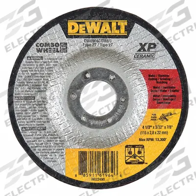 DEWALT Depressed Center Cut-Off Wheel: Type 27, 4 1/2" x 3/32" x 7/8", Ceramic - Cool-Cutting Cut-Off Wheels for Carbon & Stainless Steel