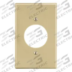 HUBBELL Wall Plate: Single Circular Opening, 1 Gang, Ivory, Std Size (MPN P720I). Key specifications — Brand: HUBBELL; Material: Polycarbonate.