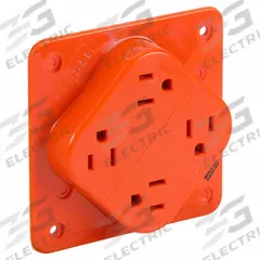 HUBBELL Receptacle: Quad, 5-15, Orange, 125V AC, 15 A, 2 Pole / 3 Wire (MPN IG415)
