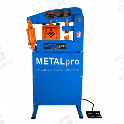 METALPRO Hydraulic Iron Worker Machine with Footswitch: 115V AC /Single-Phase, 2 Stations - Hydraulic Ironworkers