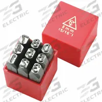 APPROVED VENDOR Hand Stamp Kit: 0 thru 9 (6 doubles as 9), 3/8 in Character Ht, 2 13/16 in Shank Lg (MPN 20Y594). Key specifications — Material: Steel; Brand: APPROVED VENDOR; Characters Included: 0 thru 9 (6 doubles as 9).