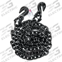DAYTON Chain Sling: 3/8 in Chain Trade Size, 80 Chain Grade, Grab Hook, Steel, Fixed, 10 ft Sling Lg (MPN 2UKE3). Key specifications — Hook Type Included: Grab Hook; Brand: DAYTON.