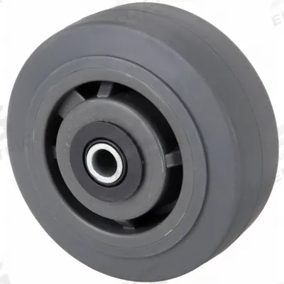 APPROVED VENDOR Caster Wheel: 5 in Wheel Dia., 2 in Wheel Wd, Rubber, 375 lb Load Rating - Nonmarking Rubber Tread on Plastic Core Wheels