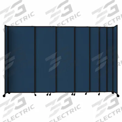 VERSARE Room Divider: 7 Panels, Opaque, Navy Blue Panel, 82 in Overall Ht - Bullet-Resistant Room Dividers