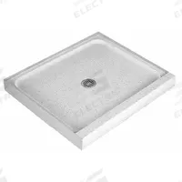 FIAT PRODUCTS Shower Base: Rectangle, Single Threshold, Terrazzo, 32 in Overall Lg, 4 in Overall Ht (MPN 6032MFTR081). Key specifications — Material: Terrazzo; Drain Location: Center; Brand: FIAT PRODUCTS.