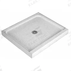 FIAT PRODUCTS Shower Base: Rectangle, Single Threshold, Terrazzo, 32 in Overall Lg, 4 in Overall Ht (MPN 6032MFTR081). Key specifications — Material: Terrazzo; Drain Location: Center; Brand: FIAT PRODUCTS.