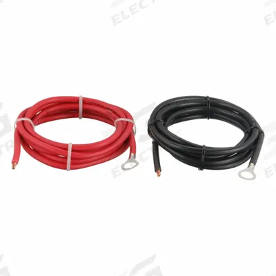 GRAPE SOLAR Ring Lug Cables: 5 ft Overall Lg, 10 AWG Conductor Size - PV Solar Wires