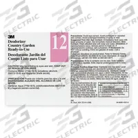 TOLCO Secondary Bottle Label: 11 in Ht, 8 1/2 in Wd, 3M Deodorizer 12, 12 PK (MPN 340412). Key specifications — Legend: 3M Deodorizer 12; Brand: TOLCO; Product Type: Secondary Bottle Label.