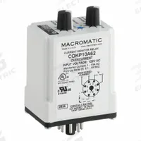 MACROMATIC Monitor Relay: Socket Mounted, 10 A Current Rating, 120V AC, Overcurrent, Pin (MPN COKP10A62-G). Key specifications — Series: COKP Series; Electrical Connection: Pin; Monitored Parameters: Overcurrent; Mounting Style: Plug-In; Trip Point: 1 to 10 A; Trip Point Type: Adjustable; Brand: MACROMATIC.