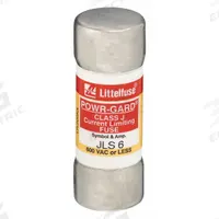 LITTELFUSE Fuse: JLS Series, Class J, Cylindrical Body, Fast-Acting, 6 A, 600 V AC, Non-Indicating (MPN JLS006). Key specifications — attr1287274: JLS; attr211200: LITTELFUSE.