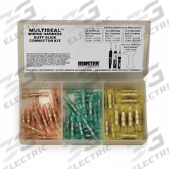 MASTER APPLIANCE Wire Connector Kit: 50 Pieces, 20 AWG – 10 AWG Wire Sizes (MPN 11823). Key specifications — Manufacturer Part Number: 11823; Brand: MASTER APPLIANCE; Includes: (1) Plastic Case; Series: Multiseal™.