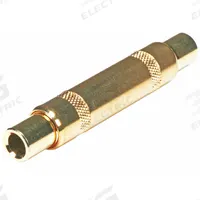 MONOPRICE Audio Adapter: (1) 1/4 in Stereo Female x (1) 1/4 in Stereo Female Adapter, Gold (MPN 5574). Key specifications — Product Type: Audio Adapter; Manufacturer Part Number: 5574; Color: Gold; Brand: MONOPRICE; End 1 Connection Type: 1/4 in Stereo Female; End 2 Connection Type: 1/4 in Stereo Female.
