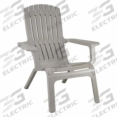 GROSFILLEX Adirondack Chair: Barn Gray, Barn Gray, Glossy, 16 in Seat Ht - Adirondack Chairs
