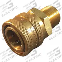 AEROQUIP Hydraulic Quick Connect Hose Coupling: 1/8 in, Brass, 7.57 lpm Max. Flow Rate, MNPT (MPN 1S10). Key specifications — attr297111: Brass; attr297114: 1/8"-27; attr303815: AEROQUIP.