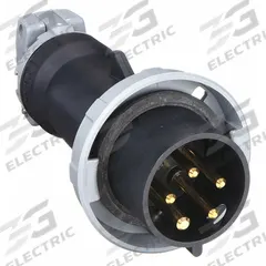 HUBBELL Pin and Sleeve Plug: Black, 347/600V AC, Three Phase, 30 A, 4 Pole, 5 Wire, IEC Grounding (MPN HBL530P5W). Key specifications — Brand: HUBBELL.