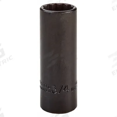 PROTO Socket: 3/8 in Drive Size, SAE, 3/4 in Socket Size, 12-Point, Deep - 3/8" Drive Impact Sockets