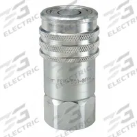 PARKER Hydraulic Quick Connect Hose Coupling: 5/8 in Coupling Size, Steel, 75.71 lpm Max. Flow Rate (MPN FEM-621-12FO-NL). Key specifications — Thread Size: 1-1/16"-12; Body Material: Steel; Brand: PARKER.