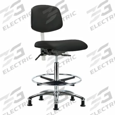 APPROVED VENDOR Cleanroom Task Chair: Vinyl, Armless, Ht Range 26 1/4 in to 36 in, 18 1/2 in Seat Wd - Vinyl Cleanroom Chairs