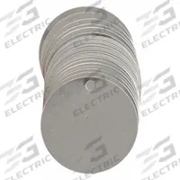 BRADY Blank Tags: Stainless Steel, 2 in Dia, Silver, 0.024 in Thick, Round, 2 in, 25 PK (MPN 44402). Key specifications — Material: Stainless Steel; Color: Silver; Brand: BRADY.