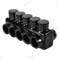 POLARIS Multitap Connector: 5 Port, Double-Sided Entry, 4 AWG – 500 kcmil Wire Size, Black (MPN IPLD500-5). Key specifications — Body Material: Aluminum; Brand: POLARIS.