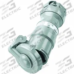 HUBBELL Pin and Sleeve Connector: Gray, 250V DC/600V AC, Three Phase, 30 A, 3 Pole, 3 Wire (MPN VPR3355). Key specifications — Brand: HUBBELL.