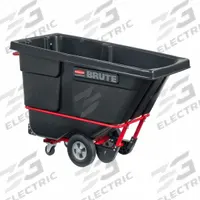 RUBBERMAID COMMERCIAL PRODUCTS Tilt Truck: 13.5 cu ft, 850 lb, 60 1/2 in L x 28 in W x 38 1/2 in H (MPN FG130500BLA). Key specifications — Color: Black; Brand: RUBBERMAID COMMERCIAL PRODUCTS; Caster/Wheel Configuration: (2) Axle-Mounted.