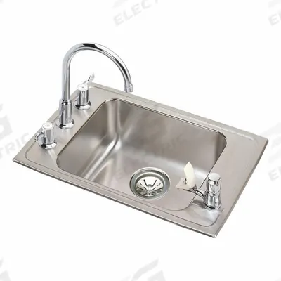 ELKAY Classroom Sink: Dual Manual Handle, Lever, 22 in Overall Lg, 19 1/2 in Overall Wd - Classroom Sinks with Faucets