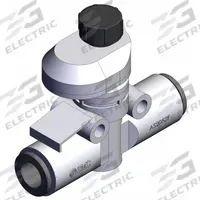 SMC Speed Controller: In-Line Fitting, Screw, 1/4 in Valve Body Size, 8 mm Push to Connect Tube (MPN AS2052FS-08). Key specifications — attr947203: Brass/PBT; attr947205: SMC.