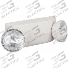 Emergency Light: Incandescent, Damp Location Rated, 5.4 W Lamp Watt, 120/277V AC, Surface, White (MPN 40CP76). Key specifications — Environmental Rating: Damp Location Rated; Remote Capable: No; Adjustable Lamp Heads: Yes; Brand: APPROVED VENDOR; Standards: UL924; Housing Color: White; Housing Material: Plastic; Lighting Technology: Incandescent.