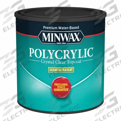 MINWAX Finish: Varnish, Interior, Water, 0.5 pt Container Size, Wood, Ultra-Flat - Wood Sealers & Finishes