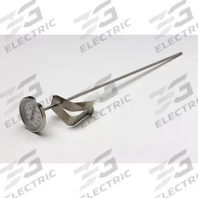 TEL-TRU Laboratory Dial Thermometer: -10°C to 110°C, +/- 1% Accuracy, 12 in Stem Lg - NSF-Rated Vat & Pan Clip-On Dial Thermometers