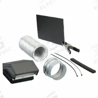 Roof Vent Kit: Round, 3 in_4 in Duct, Steel, Black Finish, Powder Coat, Vent Cap Kits (MPN RVK1A). Key specifications — Screen Included: Yes; Backdraft Damper Included: Yes; Brand: BROAN; Product Type: Roof Vent Kit; Color: Black; Type of Cap/Hood: Vent Cap Kits; Material of Cap/Hood: Steel.