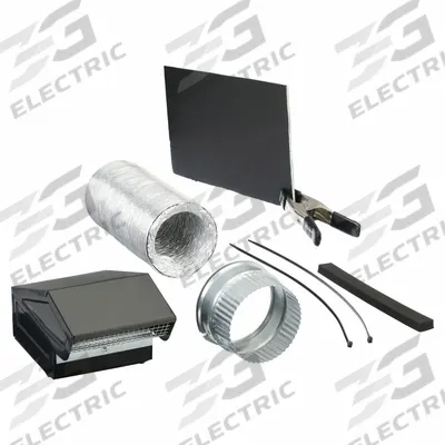 BROAN Roof Vent Kit: Round, 3 in_4 in Duct, Steel, Black Finish, Powder Coat - Roof & Wall Vent Kits