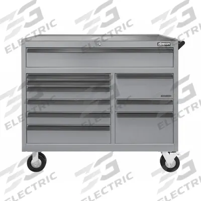 KENNEDY Roller Cabinet: Gray / Gray Drawer, 48 1/2 in W x 20 in D x 43 1/4 in H - Electric-Enabled Heavy-Duty Rolling Tool Cabinets