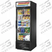 TRUE REFRIGERATION Refrigerated Merchandiser: 78 5/8 in x 27 in x 31 1/2 in, Black, Swing, 4 Shelves (MPN GDM-23-HC-TSL01-Black). Key specifications — attr1277723: TRUE REFRIGERATION; attr1277683: R-290; attr1277688: Swing; attr1277691: Yes; attr1277694: Black; attr1280729: GDM.