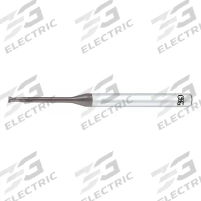 OSG Corner Radius End Mill: Carbide, WXS Coated, 2 Flute, 1 mm Mill Dia, 0.8 mm LOC - Pencil-Neck Carbide Corner-Radius End Mills for Hardened Materials