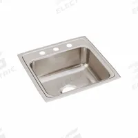 ELKAY Bowl Drop-In Sink: 19 1/2 in Overall Lg, 19 in Overall Wd, 7 3/8 in Bowl Dp, 16 in Bowl Lg (MPN LR19193). Key specifications — Brand: ELKAY; Color Family: Silver/Gray.