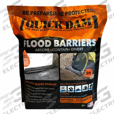 QUICK DAM Water Activated Flood Barrier: Fresh Water, 3 1/2 in Overall Ht - Water-Activated Flood Barriers
