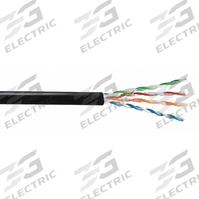GENSPEED Category Cable: 1,000 ft Cable Lg, 23 AWG, Riser, Black, PVC, Std, 7133807 - Category 6 Cable