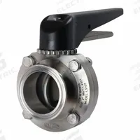 DIXON Butterfly Valve: 3 in Pipe Size, Clamp, 110 psi Max. Pressure (CWP), 304 Stainless Steel, FKM (MPN L5107V300CC-P). Key specifications — Average Surface Roughness (Ra): ≤ 32 micron; Brand: DIXON; Stop Positions: 24; Handle Type: Lever; Body Material: 304 SS; Disc Material: 304 SS.