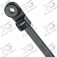 PANDUIT Cable Tie: 8 in Nominal Lg, 2 in Nominal Max. Bundle Dia., 0.19 in Wd, Black, Std, 100 PK (MPN PLC2S-S10-C0). Key specifications — Screw Mount Hole Size: #10; Color: Black; Brand: PANDUIT.