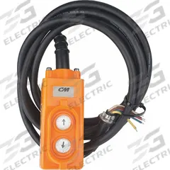 CM Pendant Station with Cord: Electric Chain Hoists, CM Shopstar, 11.5 ft Pendant Cord Lg, 20615. Key specifications — Manufacturer Part Number: 20615; Compatible Hoist Type: Electric Chain Hoists; Compatible Series: CM Shopstar; Compatible with Manufacturer Part Number: 2101; Functions: Up/Down; Product Type: Pendant Station.