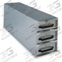 CRESCENT JOBOX Truck or Van Door Storage Tray: Aluminum, 18 in Ht, 12 in Wd, 50 in Dp, 3 Drawers (MPN 1408980). Key specifications — Color: Silver; Brand: CRESCENT JOBOX.