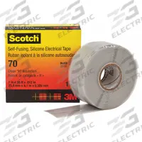 3M Electrical Tape: 1 in Wd, 10 yd Lg, 12 mil Thick, Silicone Coated Cloth, Indoor, Gray, 70. Key specifications — Series: 70.
